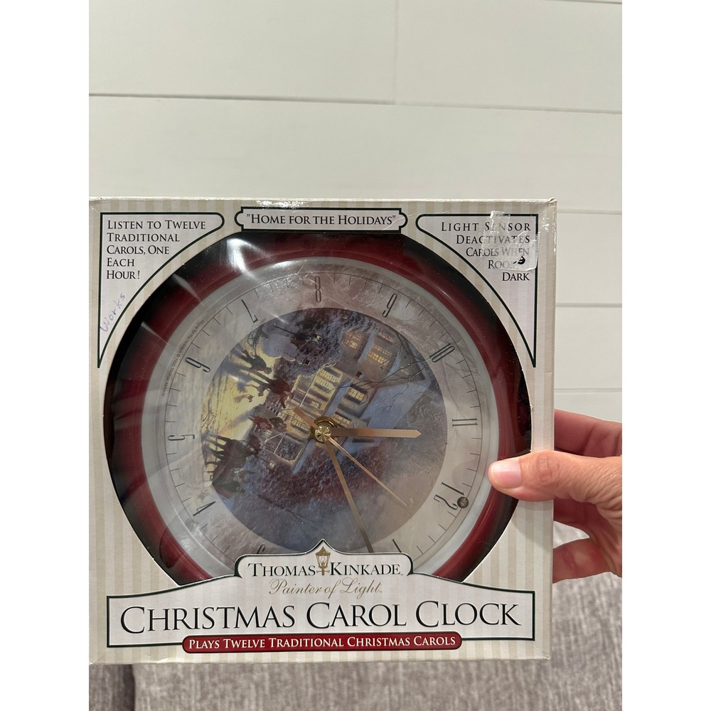 Thomas Kinkade Christmas Carol Clock 2004 Plays 12 Carols With Box Working